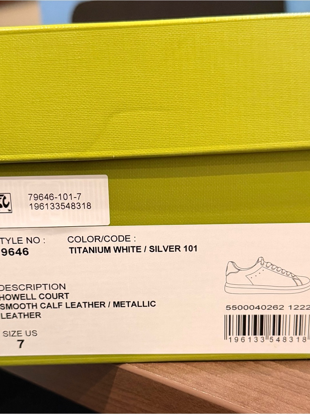 Tory Burch Howell Court Leather Tennis Shoe - Titanium White / Silver - Picture 7 of 7